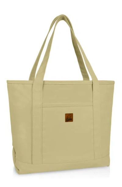 Dalix Ghost 20" Go-to Canvas Tote Bag In Sand