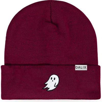 Dalix Ghost Beanie In Maroon