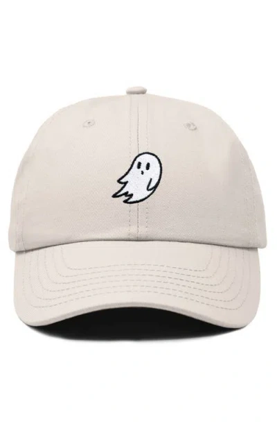 Dalix Ghost Embroidered Low Crown Cap In Neutral