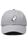 Dalix Ghost Embroidered Low Crown Cap In Gray