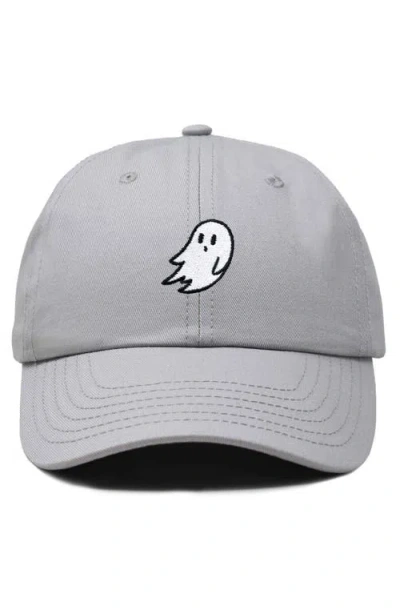 Dalix Ghost Embroidered Low Crown Cap In Gray