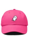 Dalix Ghost Embroidered Low Crown Cap In Hot Pink