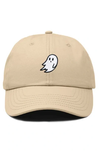 Dalix Ghost Embroidered Low Crown Cap In Neutral