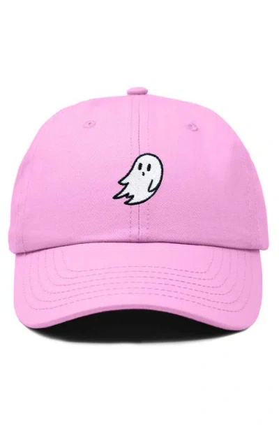 Dalix Ghost Embroidered Low Crown Cap In Pink