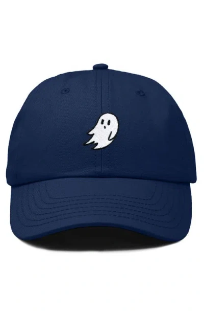 Dalix Ghost Embroidered Low Crown Cap In Blue