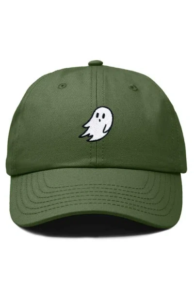 Dalix Ghost Embroidered Low Crown Cap In Green