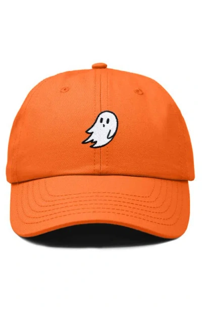 Dalix Ghost Embroidered Low Crown Cap In Orange