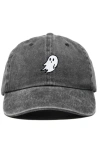 Dalix Ghost Embroidered Low Crown Cap In Washed Black