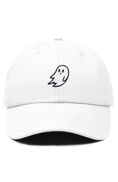 Dalix Ghost Embroidered Low Crown Cap In White