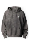 Dalix Ghost Embroidered Washed Hoodie In Gray