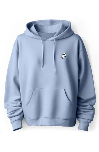 Dalix Ghost Fleece Hoodie In Light Blue
