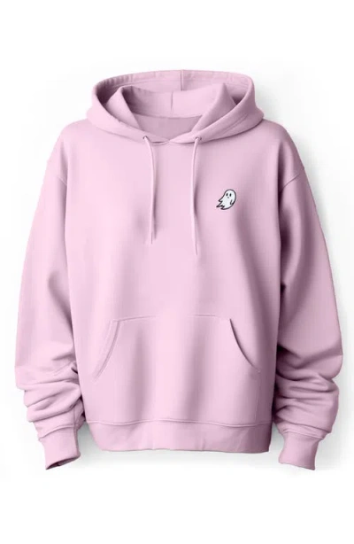 Dalix Ghost Fleece Hoodie In Light Pink