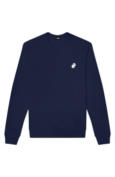 Dalix Ghost Fleece Sweatshirt In Navy Blue