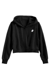 Dalix Ghost Fleece Zip Hoodie In Black