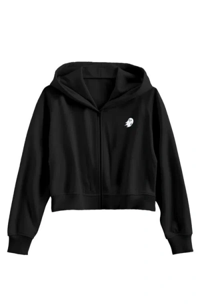 Dalix Ghost Fleece Zip Hoodie In Black