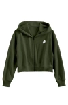 Dalix Ghost Fleece Zip Hoodie In Military Green