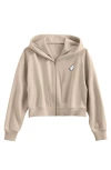 Dalix Ghost Fleece Zip Hoodie In Tan