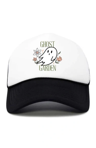 Dalix Ghost Garden Snapback Trucker Hat In Black
