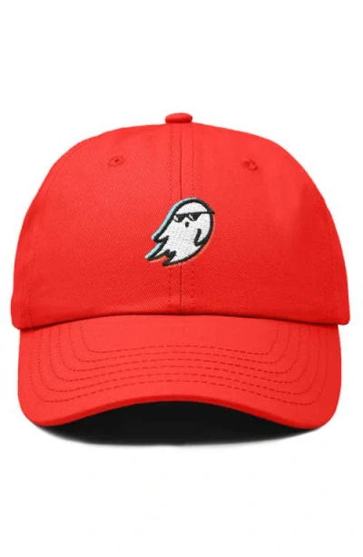 Dalix Ghost Life Embroidered Casual Cap In Red