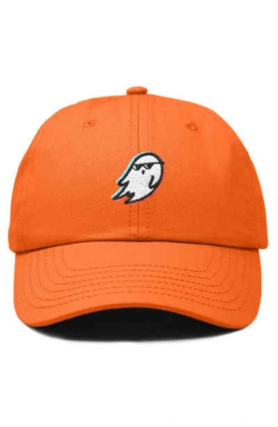Dalix Ghost Life Embroidered Casual Cap In Orange