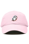 Dalix Ghost Life Embroidered Casual Cap In Washed Pink