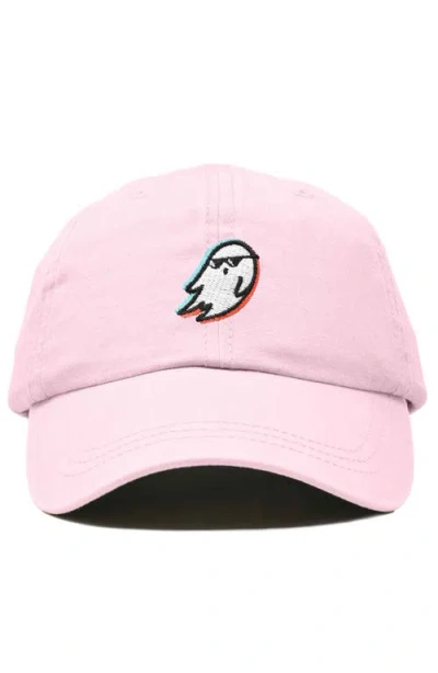 Dalix Ghost Life Embroidered Casual Cap In Washed Pink