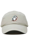Dalix Ghost Life Embroidered Casual Cap In Washed Stone White