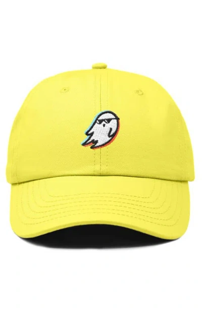 Dalix Ghost Life Embroidered Casual Cap In Yellow