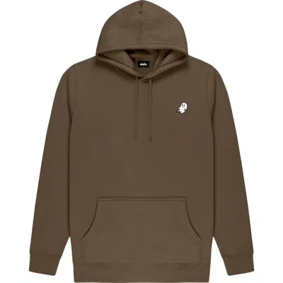 Dalix Ghost Midweight Fleece Classic Hooded Sweatshirt In Brown
