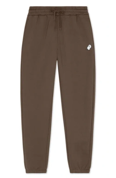 Dalix Ghost Midweight Fleece Regular Fit Track Pants In Brown