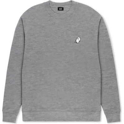 Dalix Ghost Relaxed Midweight Fleece Crewneck Sweatshirt In Gray