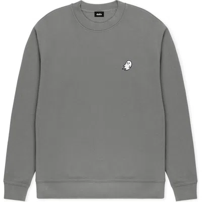 Dalix Ghost Relaxed Midweight Fleece Crewneck Sweatshirt In Gray