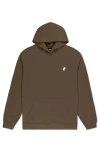 Dalix Ghost Relaxed Midweight Fleece Pullover Hoodie In Brown