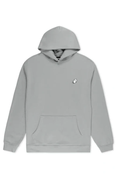 Dalix Ghost Relaxed Midweight Fleece Pullover Hoodie In Gray