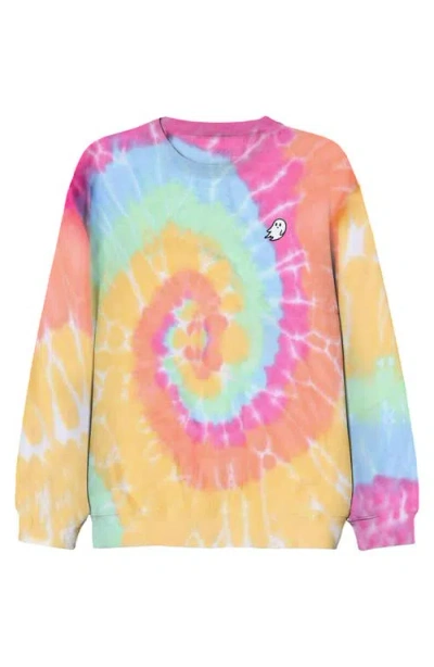 Dalix Ghost Tie Dye Sweatshirt In Tie Dye Rainbow