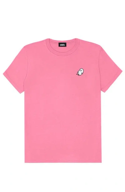 Dalix Ghost Womens Relaxed Tee In Charity Pink