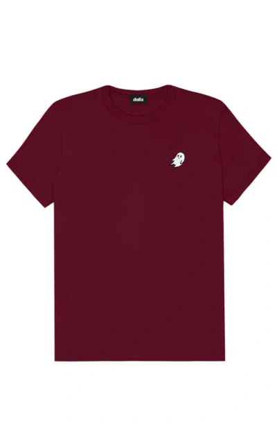 Dalix Ghost Womens Relaxed Tee In Maroon