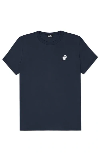 Dalix Ghost Womens Relaxed Tee In Navy Blue