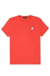 Dalix Ghost Womens Relaxed Tee In Poppy Red