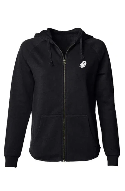 Dalix Ghost Zip Fleece Hoodie In Black