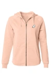 Dalix Ghost Zip Fleece Hoodie In Blush