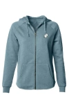 Dalix Ghost Zip Fleece Hoodie In Misty Blue