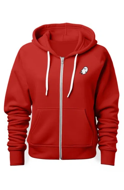 Dalix Ghost Zip Hoodie In Red