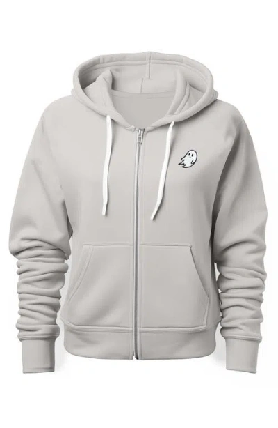 Dalix Ghost Zip Hoodie In Silver