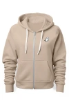 Dalix Ghost Zip Hoodie In Tan