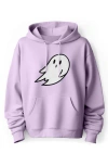 Dalix Giant Ghost Fleece Hoodie In Orchid