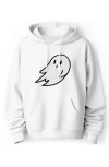 Dalix Giant Ghost Fleece Hoodie In White