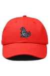 Dalix Giant Lizard Embroidered Dad Hat In Red