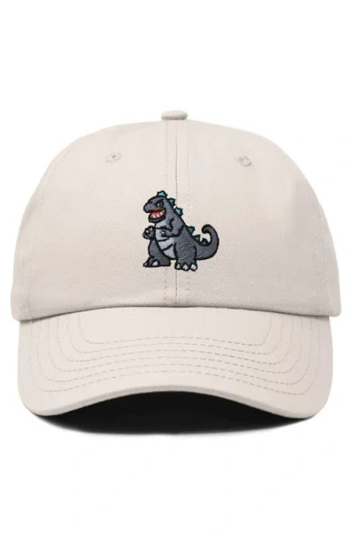 Dalix Giant Lizard Embroidered Dad Hat In Beige