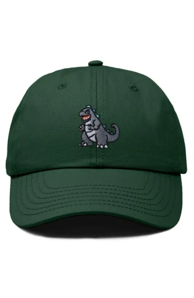 Dalix Giant Lizard Embroidered Dad Hat In Dark Green